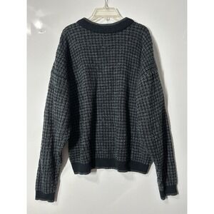 VTG Womens Street Closed Black Chunky Knit Crew Neck Pullover Sweater Size Large